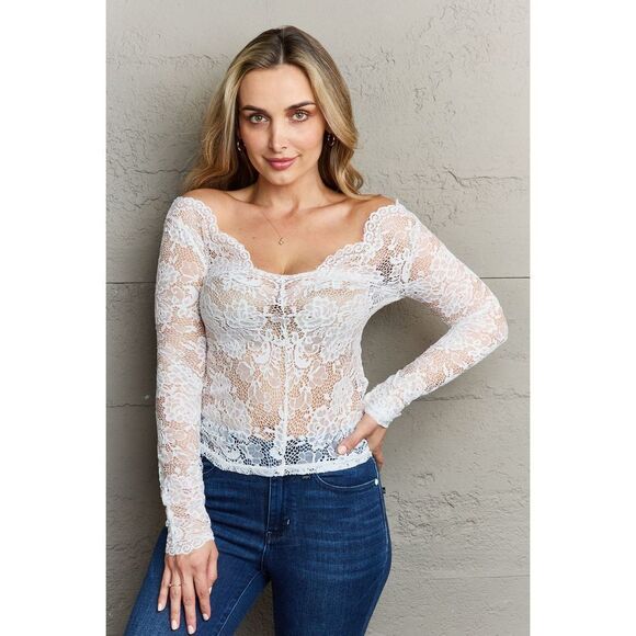 Ninexis Be Kind Off The Shoulder Lace Top - Picture 3 of 5